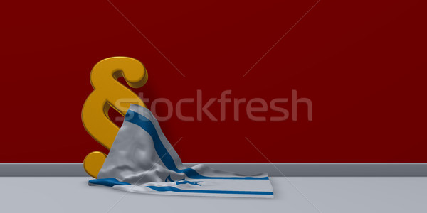 paragraph symbol and flag of israel - 3d rendering Stock photo © drizzd