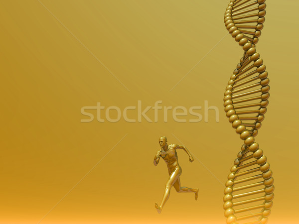 Foto stock: Humanos · ADN · ejecutando · hombre · 3d · médicos