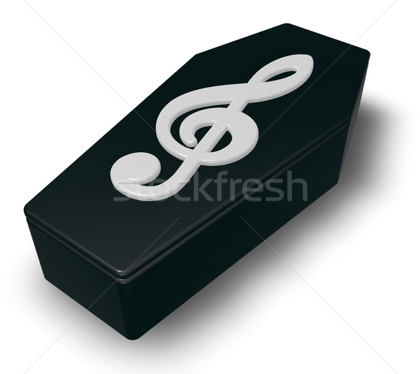 black casket whit clef - 3d rendering Stock photo © drizzd