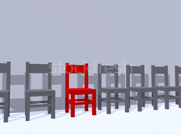 Individual lugar cadeiras um vermelho Foto stock © drizzd