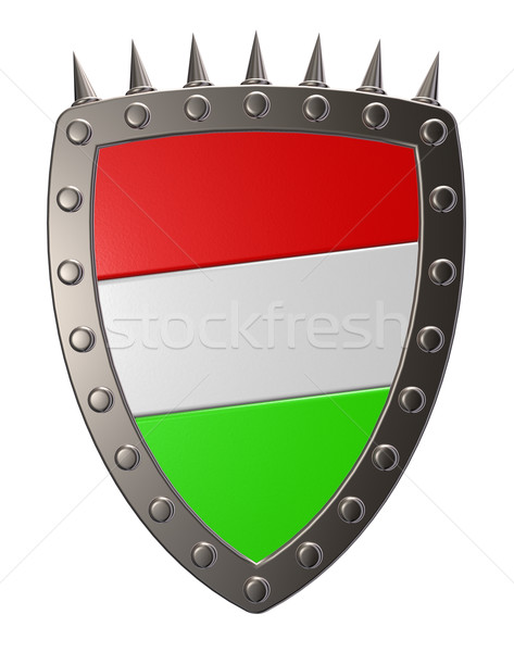 匈牙利 金屬 盾 顏色 3d圖 商業照片 © drizzd