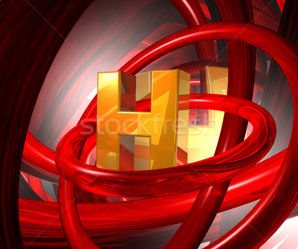 Lettre h résumé espace or futuriste 3d illustration [[stock_photo]] © drizzd