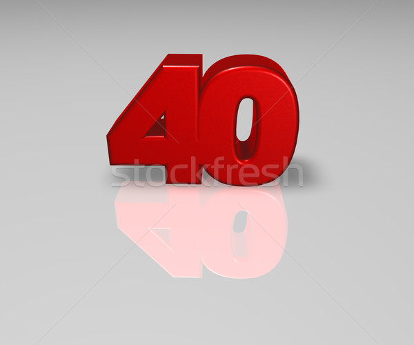 Número cuarenta rojo brillante 3d aniversario Foto stock © drizzd