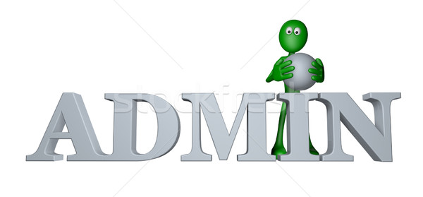 Admin grünen guy Wort 3D-Darstellung Internet Stock foto © drizzd