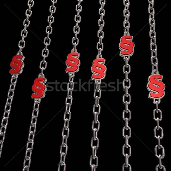 Stock foto: Ketten · Absatz · Symbol · schwarz · 3D-Darstellung · Business