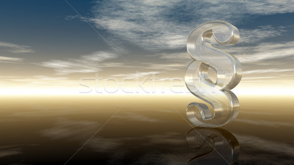 glass paragraph symbol under cloudy sky - 3d rendering Stock photo © drizzd