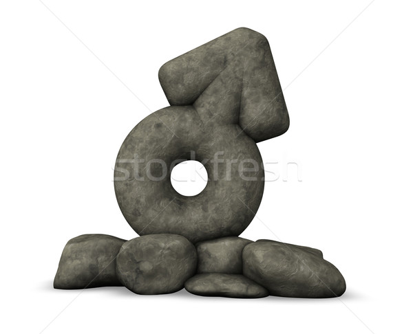 stone male symbol on white background - 3d rendering Stock photo © drizzd
