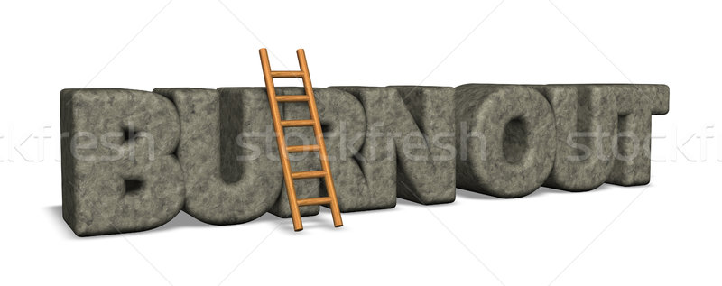 burn out rock and ladder - 3d illustration Stock photo © drizzd