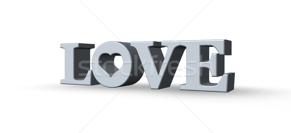 Sevmek kelime kalp delik Stok fotoğraf © drizzd