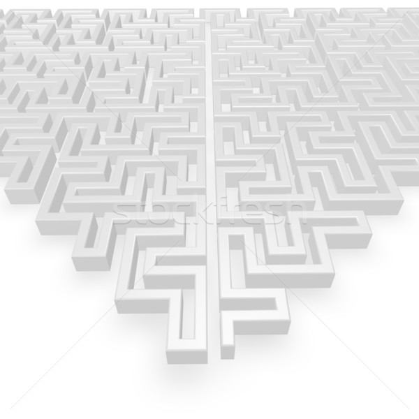 Labyrinth Komplex Labyrinth weiß 3D-Darstellung abstrakten Stock foto © drizzd