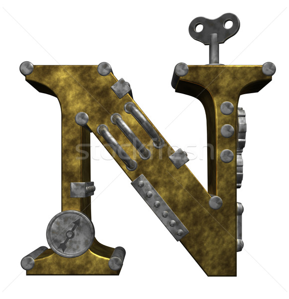 Stock photo: steampunk letter n