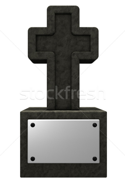Christian krzyż biały 3d ilustracji Jezusa podpisania Zdjęcia stock © drizzd
