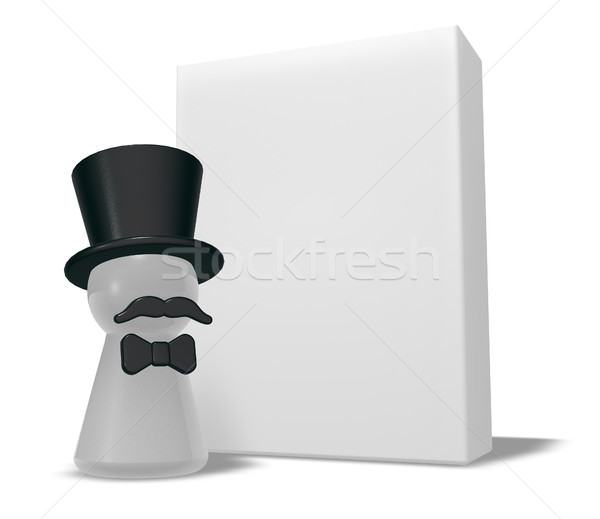 Pion hoed baard witte vak 3D Stockfoto © drizzd
