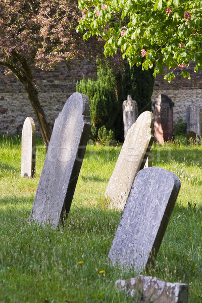 Vechi cimitir ţară cimitir iarbă Imagine de stoc © duoduo