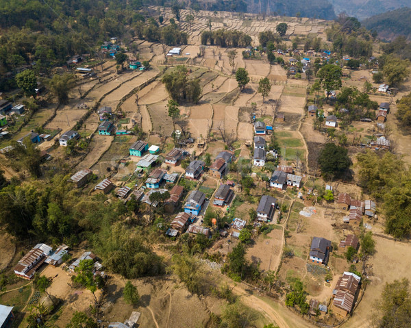 Aerial view of village in Nepal Stock photo © dutourdumonde