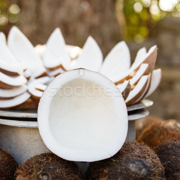 Opened coconuts on the market Stock photo © dutourdumonde
