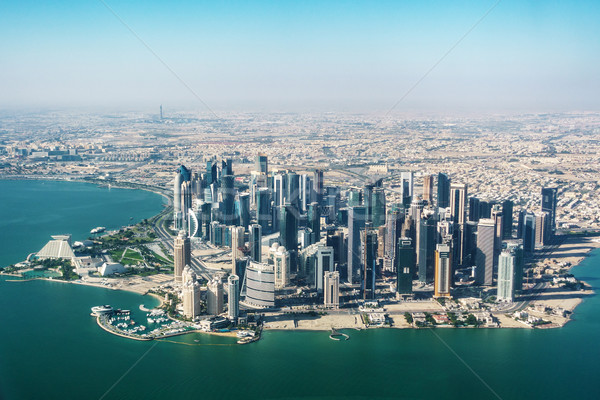 Aerial view of Doha Stock photo © dutourdumonde
