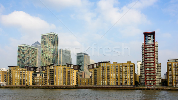 Canary wharf horizonte Londres Inglaterra negocios edificio Foto stock © dutourdumonde