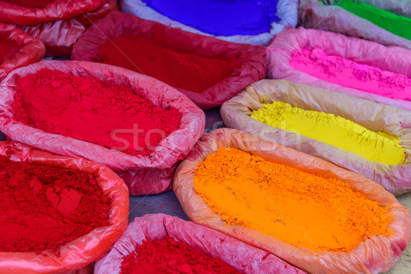 Colorful powders in Kathmandu Stock photo © dutourdumonde