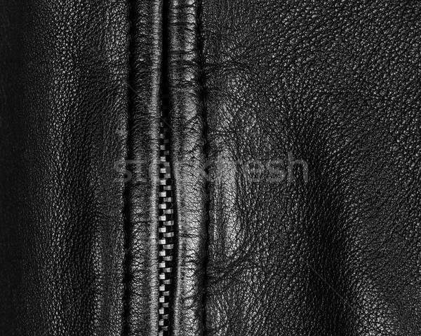 Leather jacket detail in black and white Stock photo © dutourdumonde