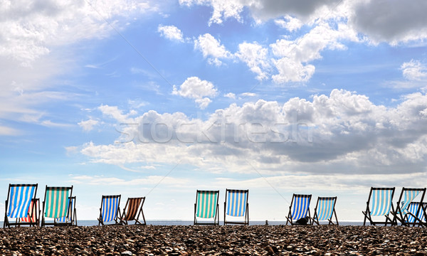 Deckchairs on Brighton beach Stock photo © dutourdumonde