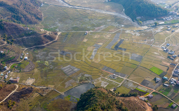Aerial view of fields near Pokhara Stock photo © dutourdumonde