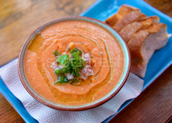 Bowl of gazpacho Stock photo © dutourdumonde