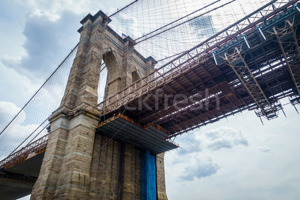 Pont New York City USA ciel bâtiment fond Photo stock © dutourdumonde