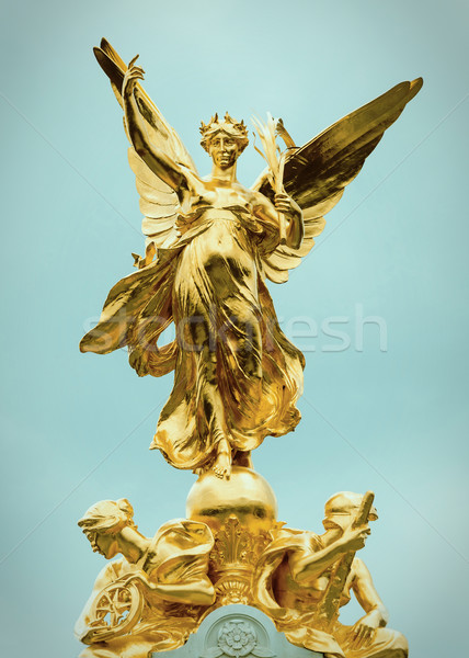 Stockfoto: Koningin · Londen · goud · top · kruis · hemel