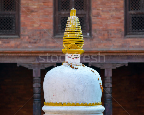 White and golden chorten stupa Stock photo © dutourdumonde
