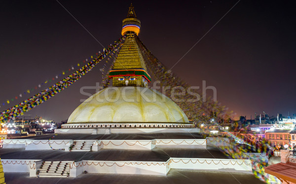 Boudhanath stupa at night in Kathmandu Stock photo © dutourdumonde