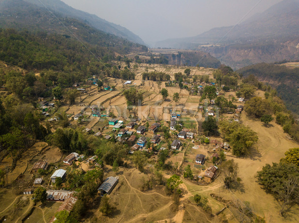 Aerial view of village in Nepal Stock photo © dutourdumonde