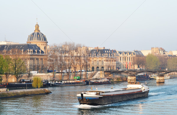 A barge on the river Seine, Paris Stock photo © dutourdumonde