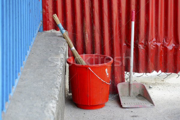 Red plastic bucket Stock photo © dutourdumonde