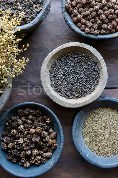 Herbs and spices in bowls Stock photo © dutourdumonde