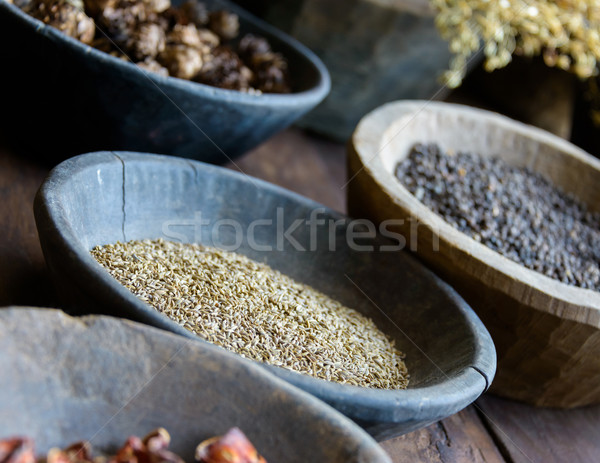 Herbs and spices in bowls Stock photo © dutourdumonde