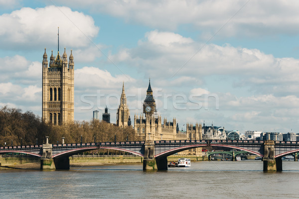 Palazzo westminster Londra nubi clock urbana Foto d'archivio © dutourdumonde