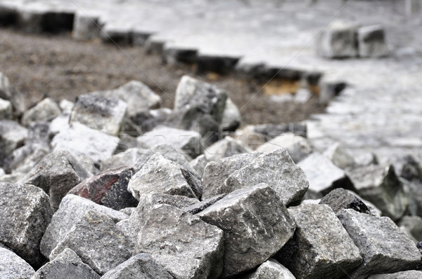 Cobblestones on a construction site Stock photo © dutourdumonde