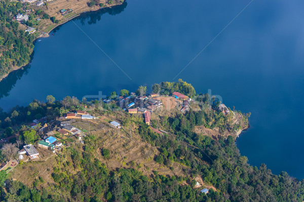 Lac Népal maison domaine bleu [[stock_photo]] © dutourdumonde