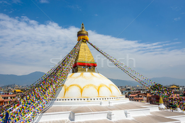 Nepal 2015 călători se închina arhitectură asiatic Imagine de stoc © dutourdumonde