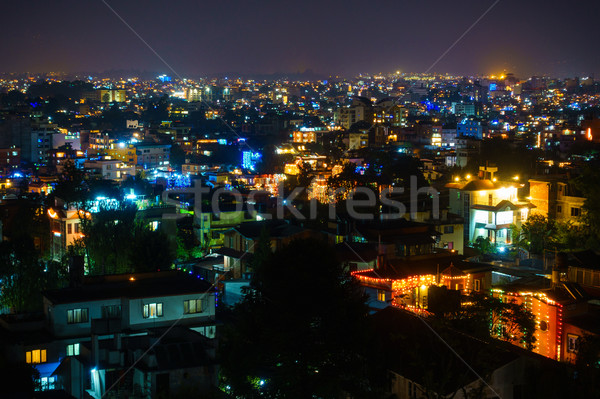 Iluminado luz viaje urbanas noche oscuro Foto stock © dutourdumonde