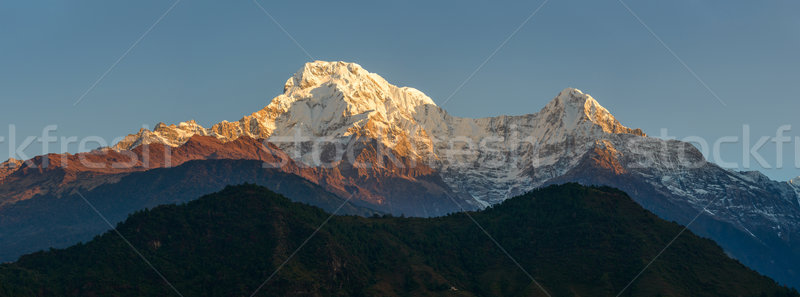 Annapurnas at sunrise panoramic view, Nepal Stock photo © dutourdumonde