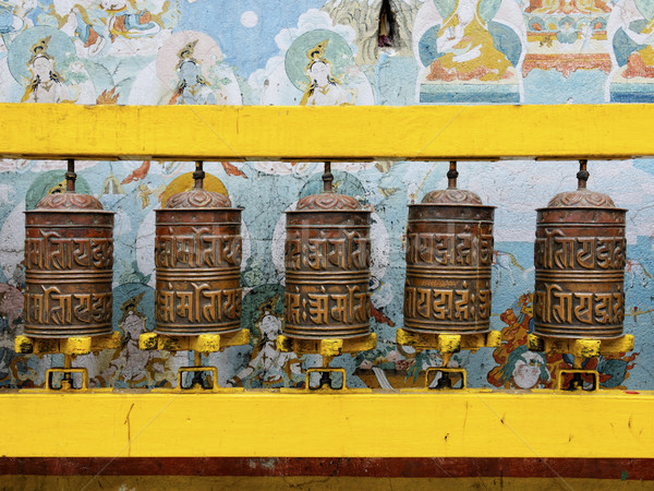 Prayer wheels at Bodhnath stupa in Kathmandu Stock photo © dutourdumonde