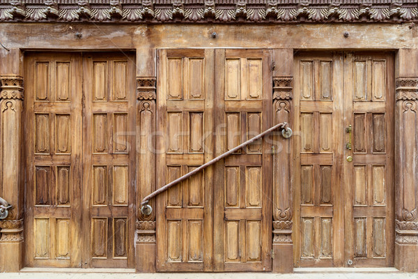 Old wooden door in Patan, Nepal Stock photo © dutourdumonde