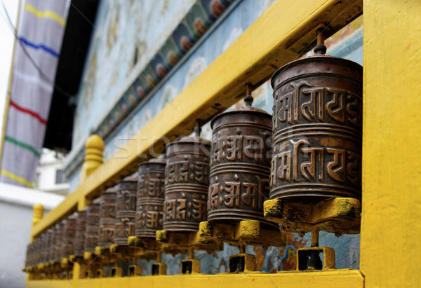 Prayer wheels at Bodhnath stupa in Kathmandu Stock photo © dutourdumonde