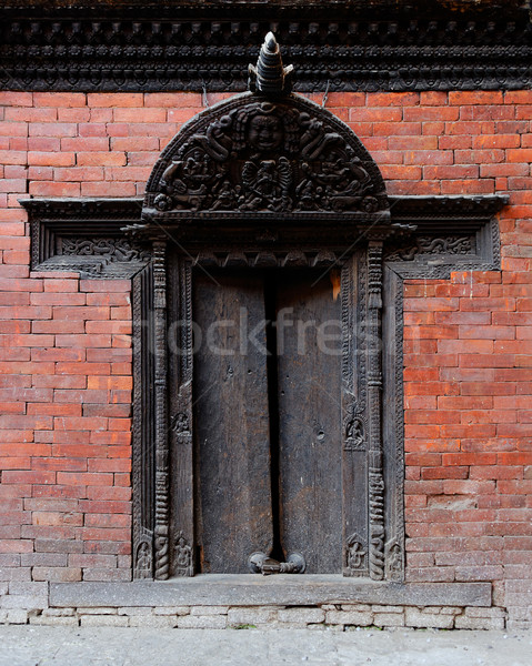 Traditional door in Kathmandu Stock photo © dutourdumonde