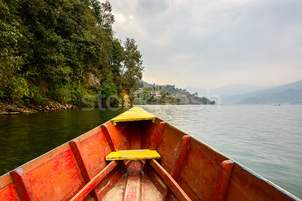 Barque on Phewa Lake in Pokhara Stock photo © dutourdumonde