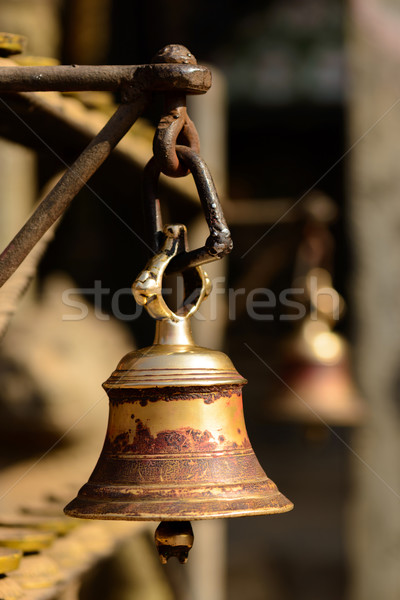 Bell in a buddhist temple in Kathmandu Stock photo © dutourdumonde