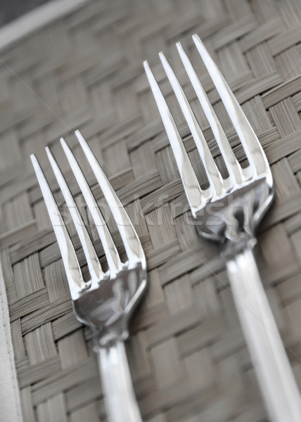 Deux texture métal acier manger déjeuner Photo stock © dutourdumonde