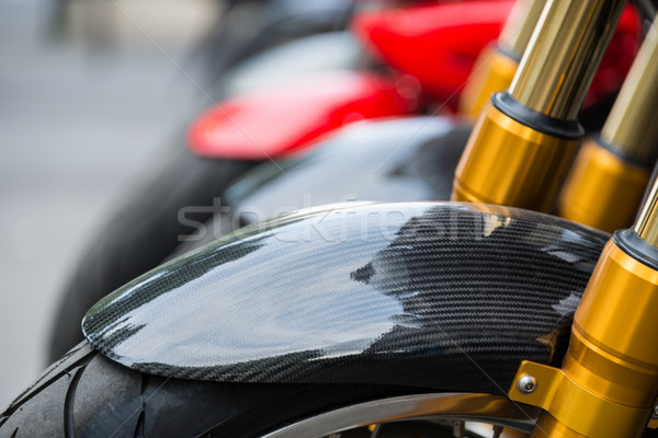 Kohlefaser Motorrad Detail Schlamm Wache Stock foto © dutourdumonde
